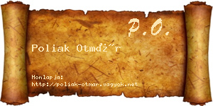 Poliak Otmár névjegykártya